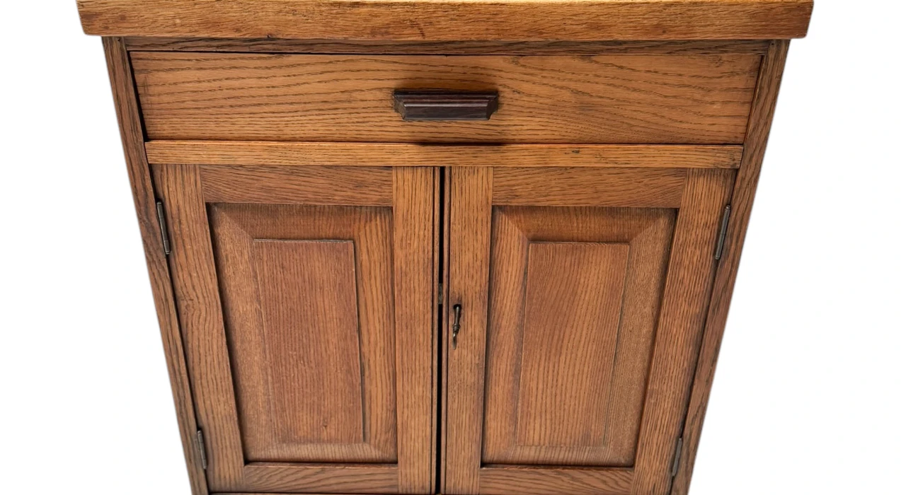 Art Deco Amsterdamse School Cabinet with Black Lacquered Top, 1920s